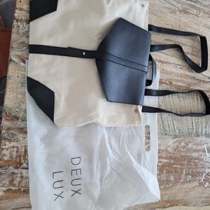 New Deux Lux canvas/black leather back pack